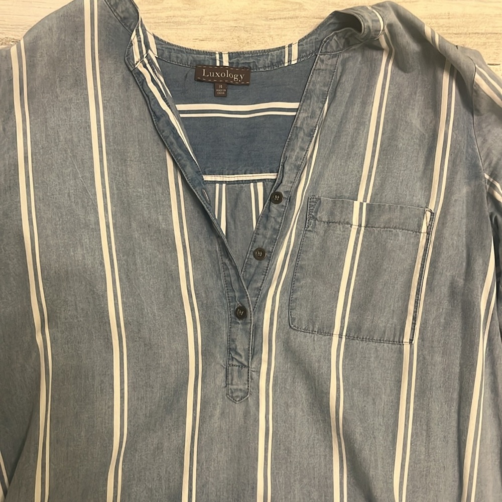 Luxology.  Size 14.  Jean shirt dress. - Picture 4 of 11